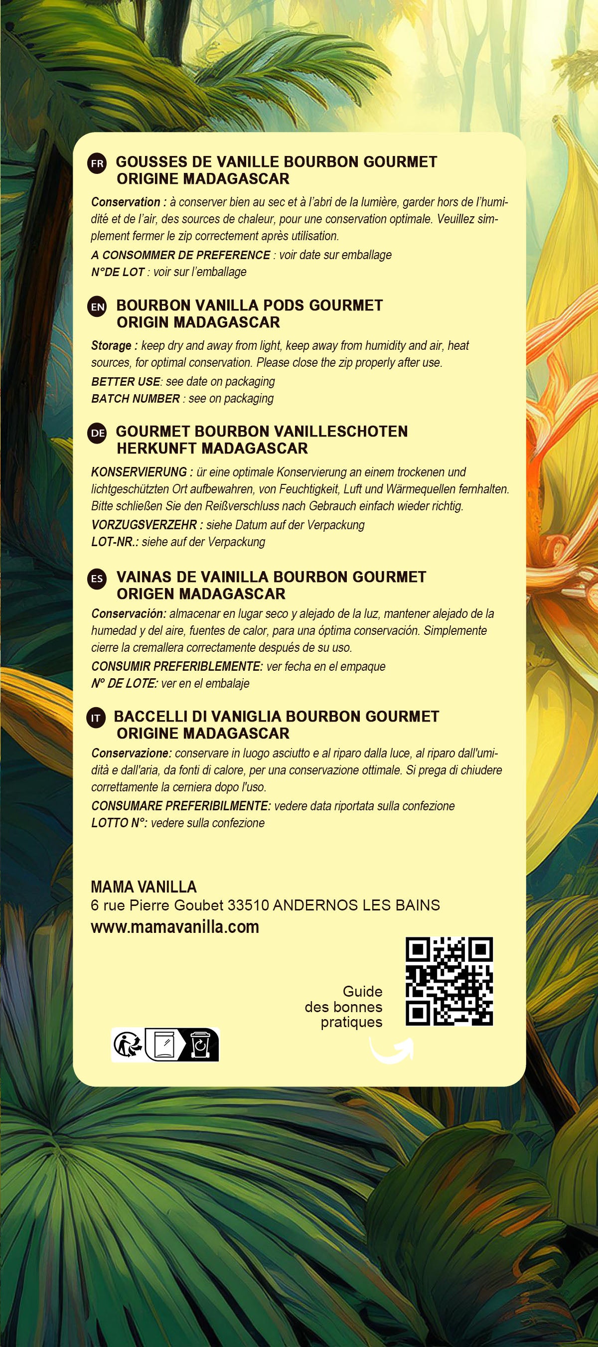 15 GOUSSES XXL 18/20 cm - Vanille BOURBON Gourmet de MADAGASCAR Qualité A - Millésime 2025